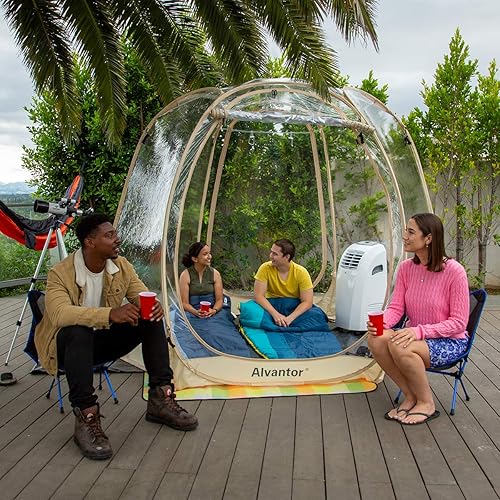Vista 15 de Alvantor Tienda de campaña desplegable de burbujas – Tienda de campaña de iglú instantánea de 12 x 12 pies – Casa de pantalla para 8 – 10 personas
