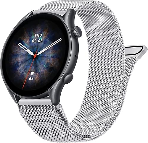 Wanme Correa de metal para Amazfit GTR 4 GTR 3 Pro GTR 3 GTR 2e GTR 2 GTR 1850in reloj inteligente correa de repuesto de acero inoxidable de