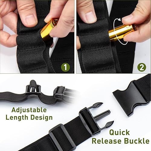Miniatura 4 de 50Rounds - Soporte para escopeta de escopeta Bandolier calibre 12 con una culata de 8 rondas para escopeta de caza al aire libre