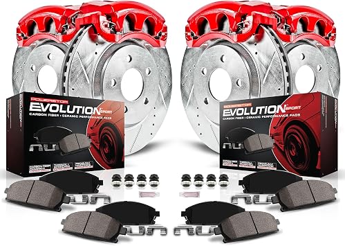 PowerStop Z23 Performance Brake Pad Rotor Caliper Kit Front & Rear KC2742