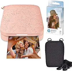 HP Sprocket Impressora fotográfica colorida instantânea portátil 2x3 (rosa blush) Pacote de papel Zink
