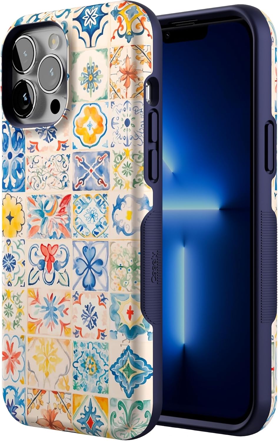 Casely iPhone 13 Pro Max Case | Tuscan Tiles | Dolce Vita | Bold Protective Design | Compatible with MagSafe