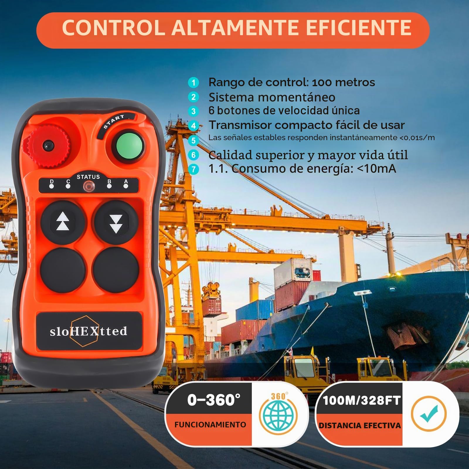 4 canales Botón Mando a distancia inalámbrico de grúa 220V Radio Transmisor y Receptor para polipasto eléctrico de cadena Cabrestante Puente grúa Controlador