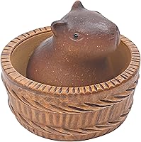 Marsrut Kung Fu Tea Capybara Clay Tea Pet Figurine - Cute Mini Capybara Statue for Desk Shelf Tea Tray Decor & Capybara Lover Gifts