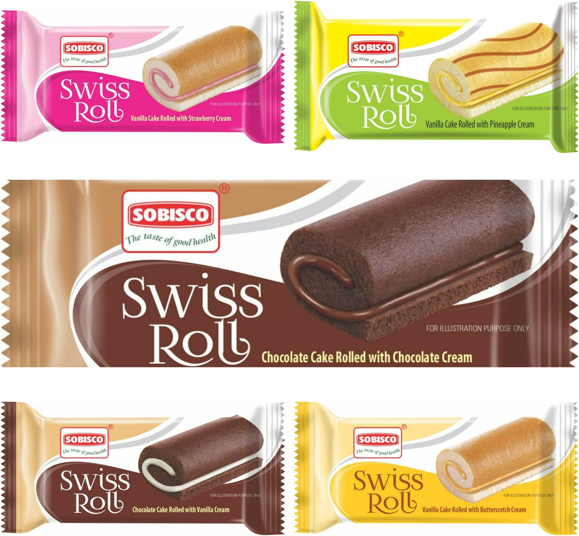 SOBISCO Assorted Swiss Roll 35gm (Pack of 72)