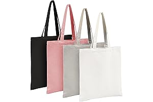 4 Pack Canvas Tote Bags, Your Foldable Fabric Totes for Effortless Storage