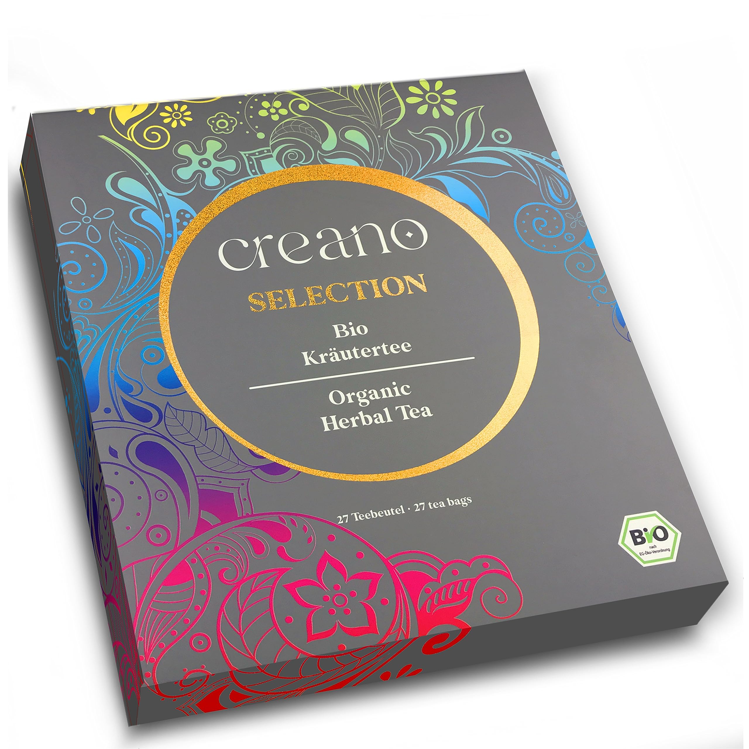 Creano Organic Herbal Tea Caja Bio 27 Bolsitas 9 Variedades Infusiones Formato Degustación Relax