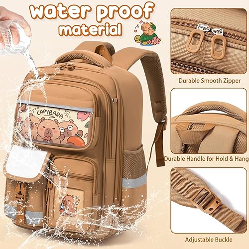 Miniatura 7 de Fimibuke Mochila infantil para niñas escolares, 28 piezas de panda para niños pequeños, suministros escolares con bolsa para libros, estuche,