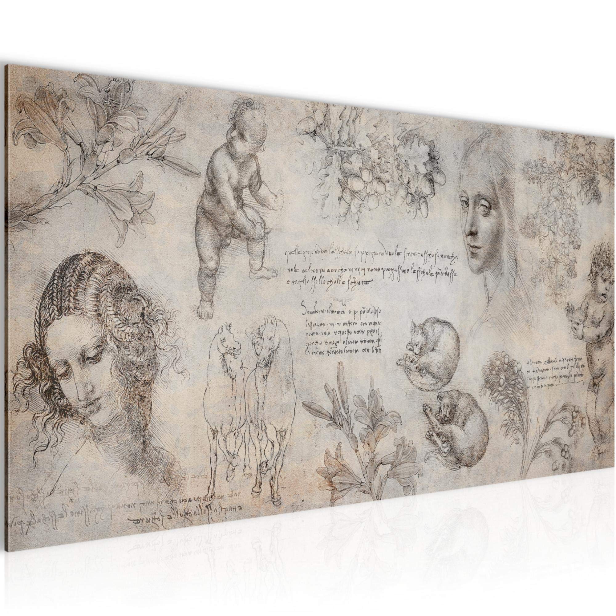 Runa Art Peinture Leonardo Da Vinci Impression sur Toile intissee Decoration Murale Salon Chambre 010356c
