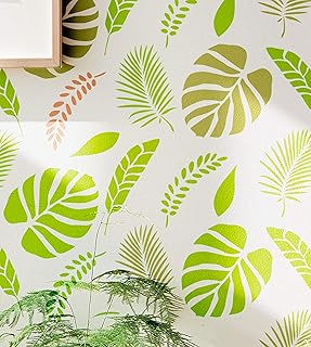 Tropical Forest I - Tropical Wall STENCIL Modern Wall Stencils for Painting - Wall Stencils Pattern, Pinkipo - Leaf