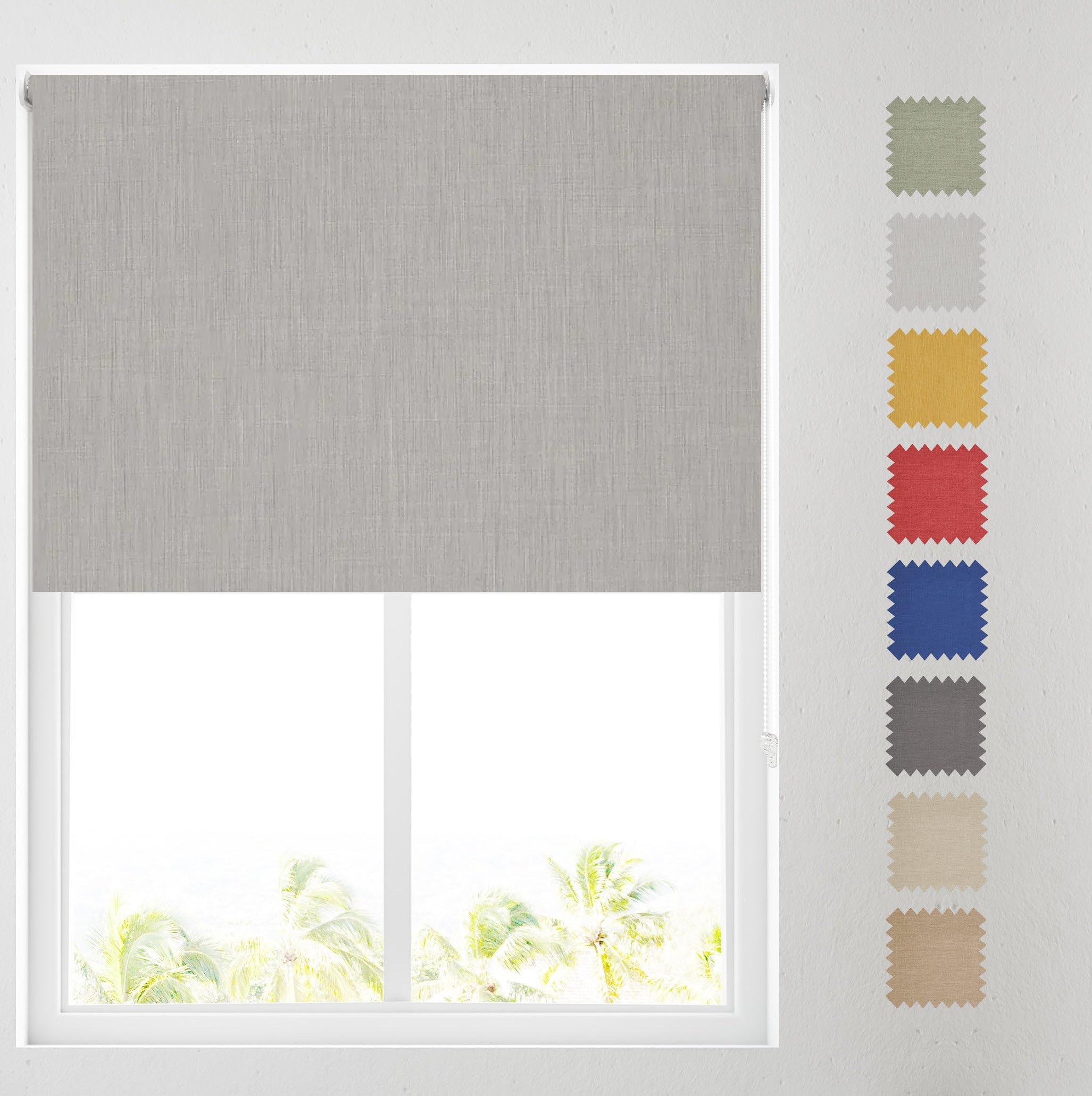 Barnes Blinds And Interiors Grey Barnes Blinds - Paris Textured Blackout Roller Blinds For Windows, Custom Cut To Size - Durable Fittings, Easy Fit ( 61Cm)