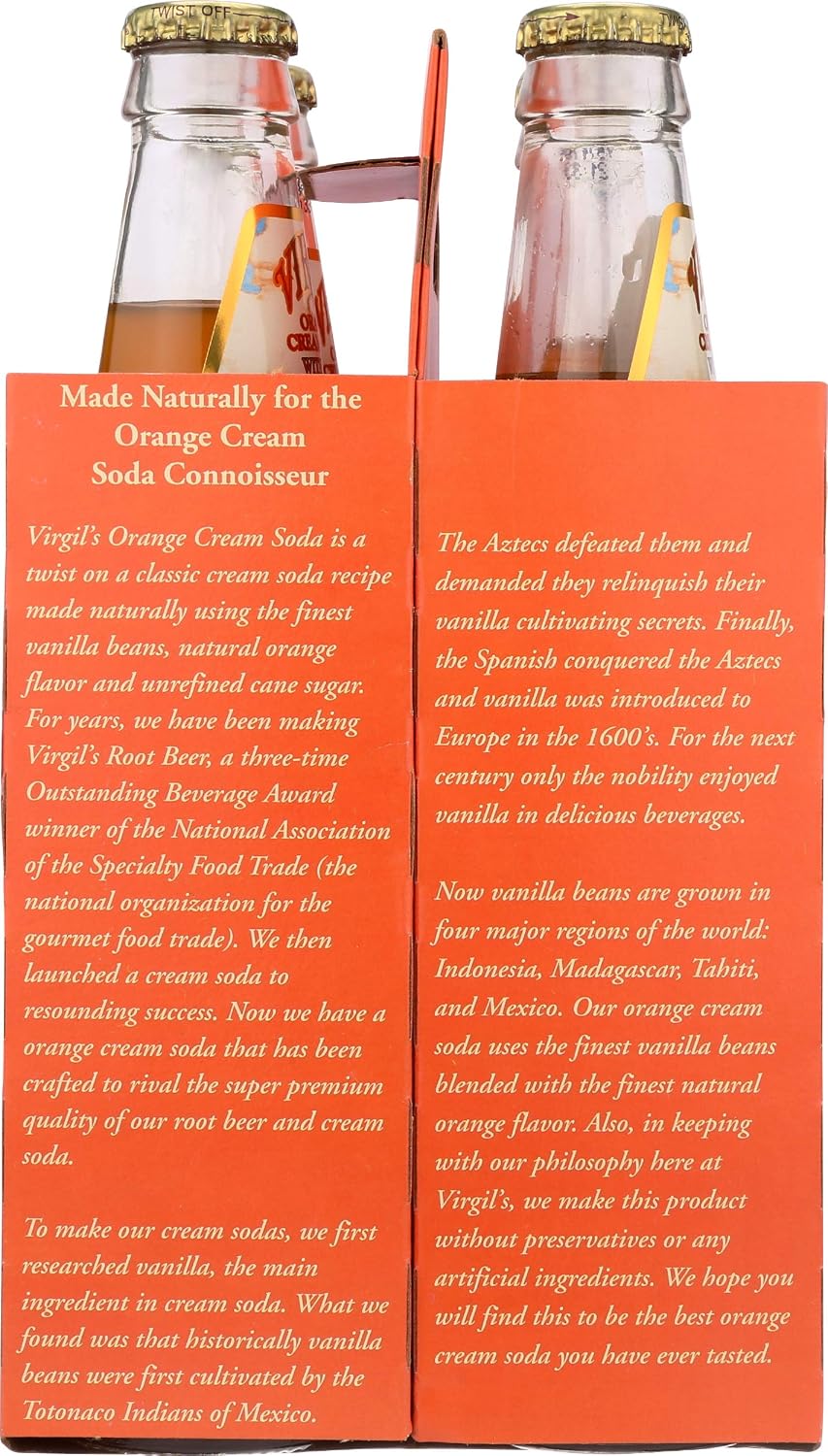 Virgilsorange Cream Soda, 4 ct, 48 oz