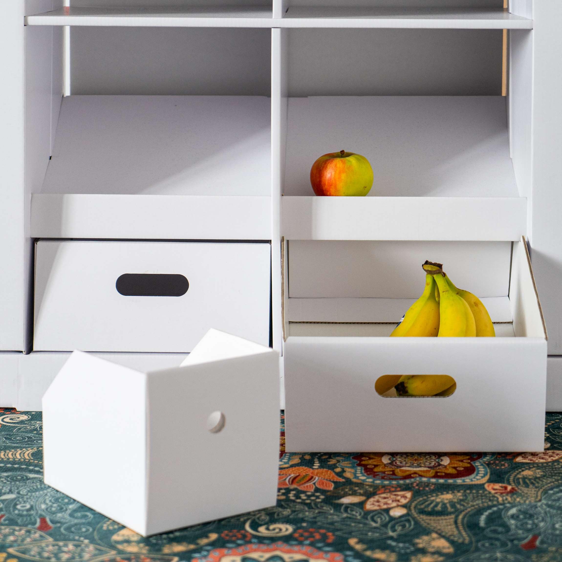Kaufladen für Kinder 151 x 68 x 30 cm Kaufmannsladen Supermarkt Verkaufsstand aus Pappe Marktstand - Weiß zum Bemalen und Bekleben
