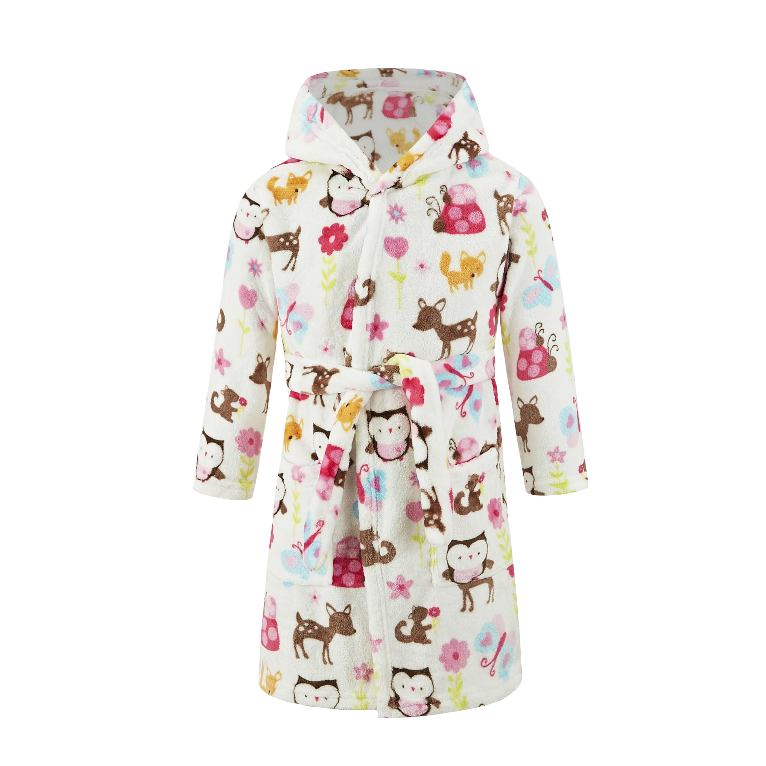 Jzlpin Boys Owl Children's Bathrobe Kids Hoodie Robes Flannel Pajamas Dressing Gown For Girls 2 Years