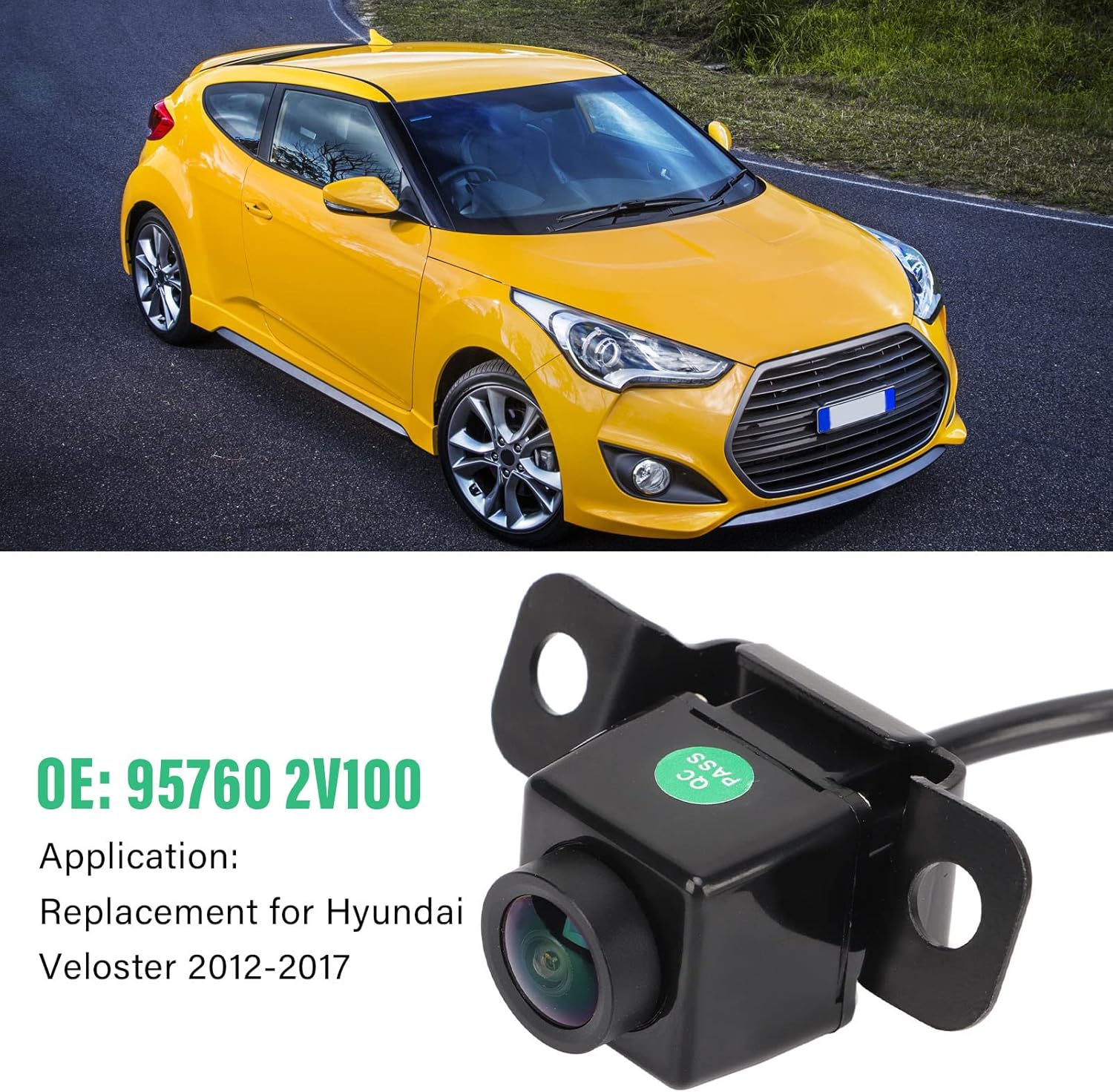Rear View Reversing Camera for Hyundai Veloster 2012-2017 with OE 95760-2V100, Clear Image Waterproof Backup Assist, Replacement