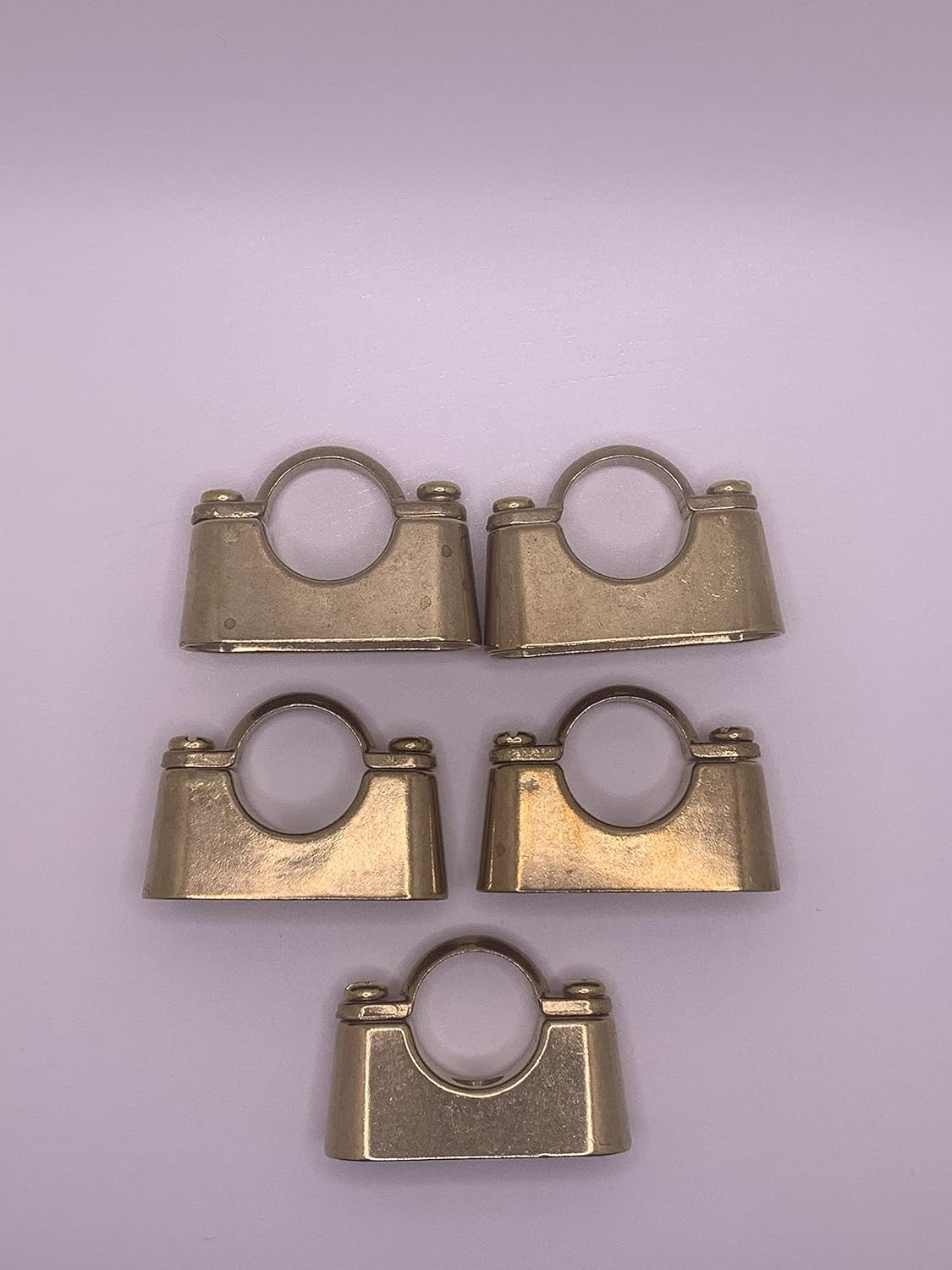 Cast Brass Hospital Pipe Clips Pack of 5 Available in 15mm, 22mm