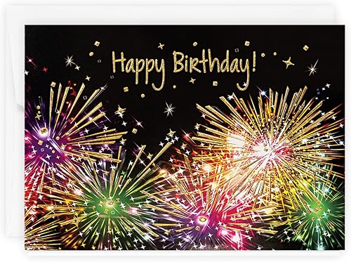 Paquete de 1 tarjeta, tarjeta de cumpleaños con sobre forrado de aluminio (Spectacular Birthday)
