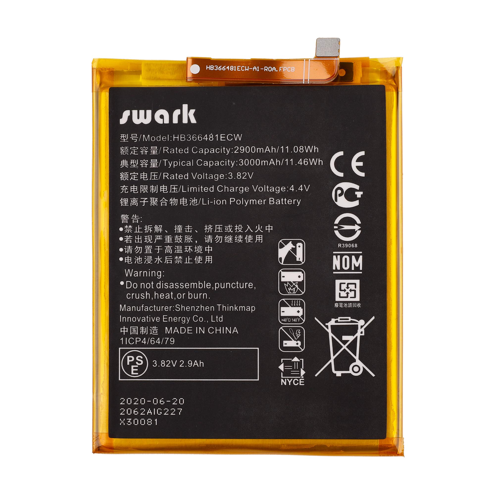 Batteria Di Ricambio HB366481ECW Per Huawei P8 Lite, P9, P10 Lite, P20 Lite, Honor 9 Lite E P Smart