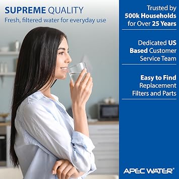 APEC Water ASO Auto Shut Off Valve Replacement Part, 0.25 Inch | Automatic Shut Off for APEC RO Systems, 1 Unit, Quick Connect, Lightweight, Easy Installation