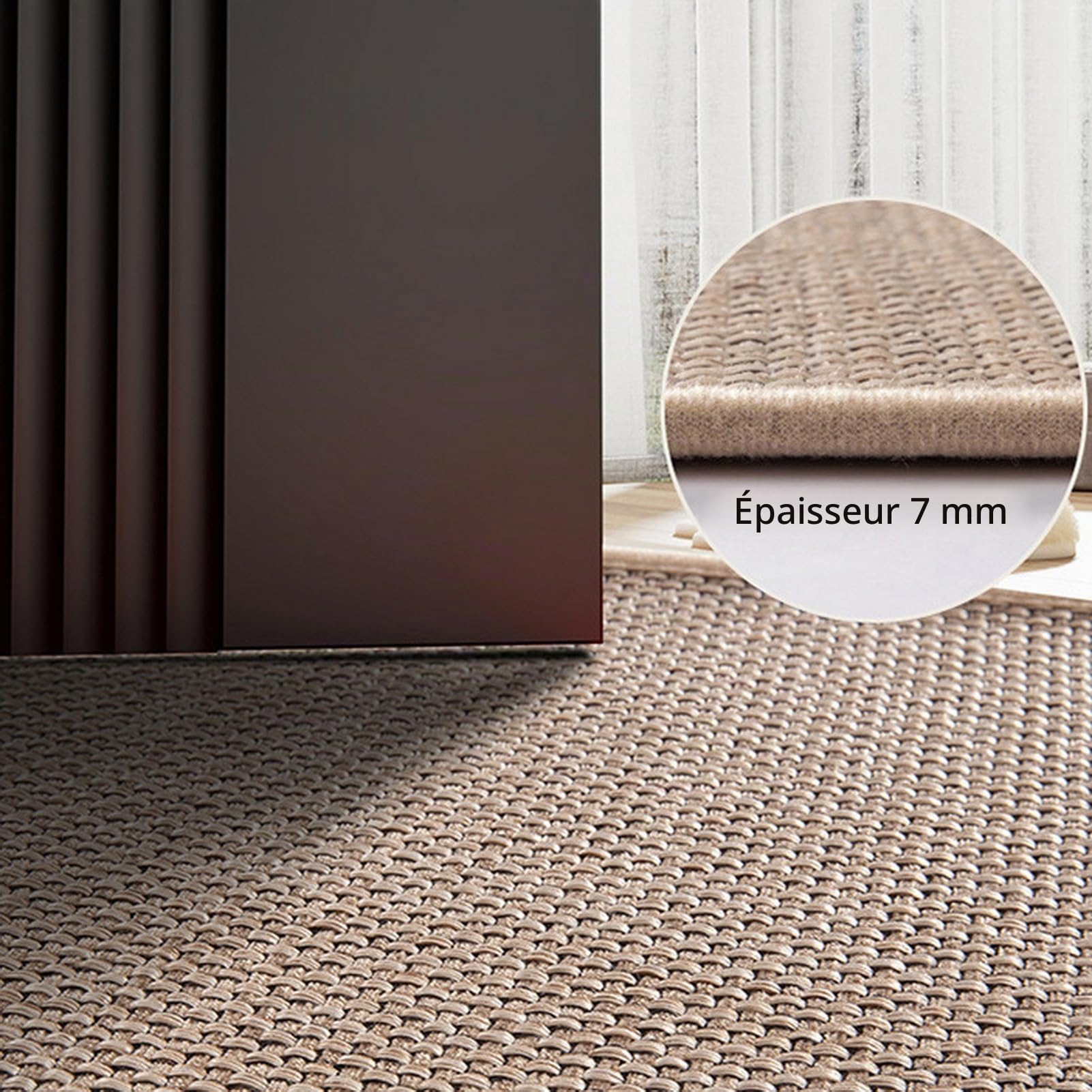 Paillasson pour l'extérieur et l'intérieur, Tapis d'entrée Antidérapant Absorbant, Tapis de Sol Lavable Retient la Poussière pour Chien, Couloir, Jardin, Beige, 60 x 90 cm