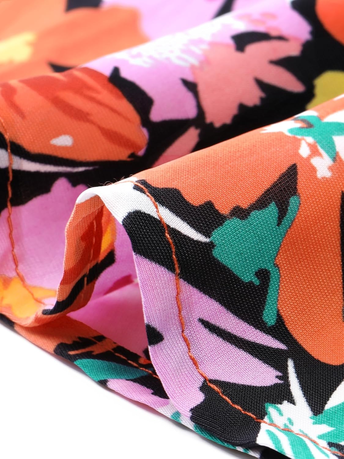 Agnes Orinda Plus Size Floral Blouses for Women V Neck Ruffle 3/4 Sleeve Babydoll Peplum Tops - Image 5