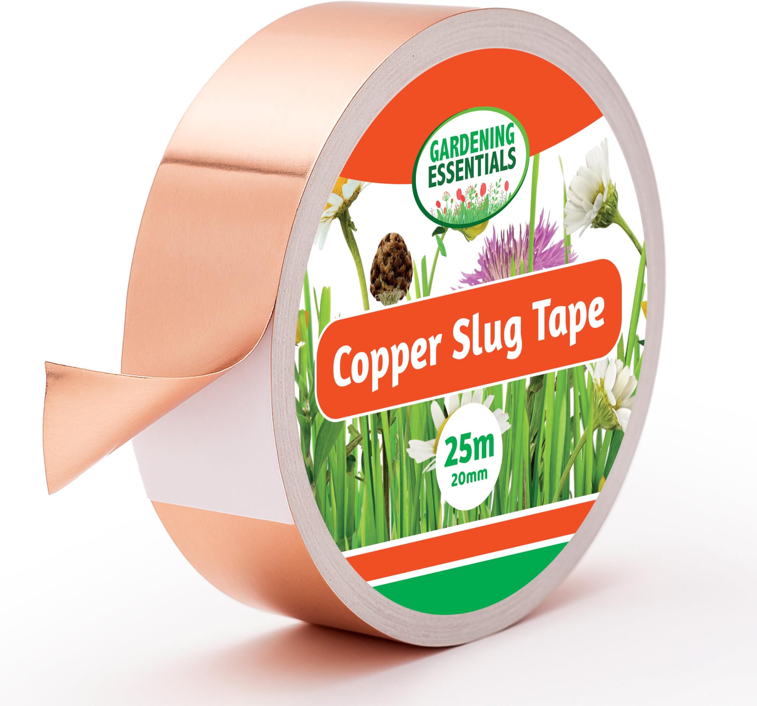 SOL Copper Slug Tape, 25 Meters Long x 20mm Wide Copper Tape Slug Repellent, Weatherproof Humane Snail Control, Indoor & Outdoor Use, Ideal for Flower Pots and Garden Beds Defence
