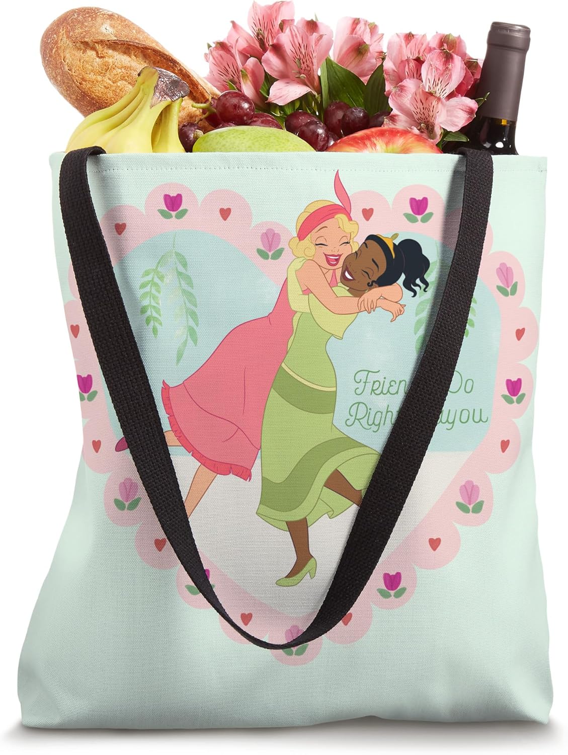Disney Princess Frog Tiana Charlotte Friends Do Right Bayou Tote Bag
