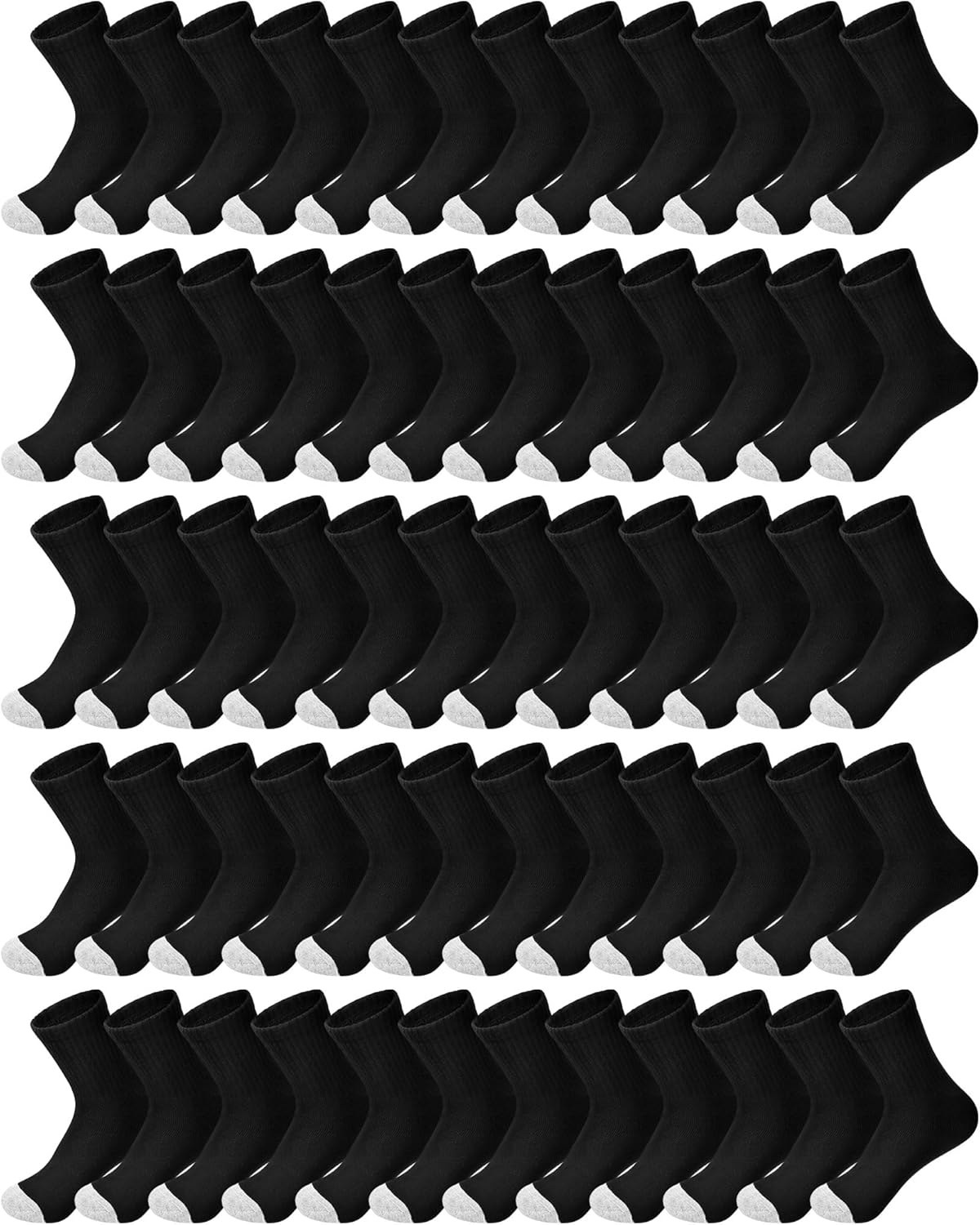 Hicarer 32 Pairs Men Cotton Socks Bulk Athletic Thick Cushion Ankle Socks for Men Women Homeless