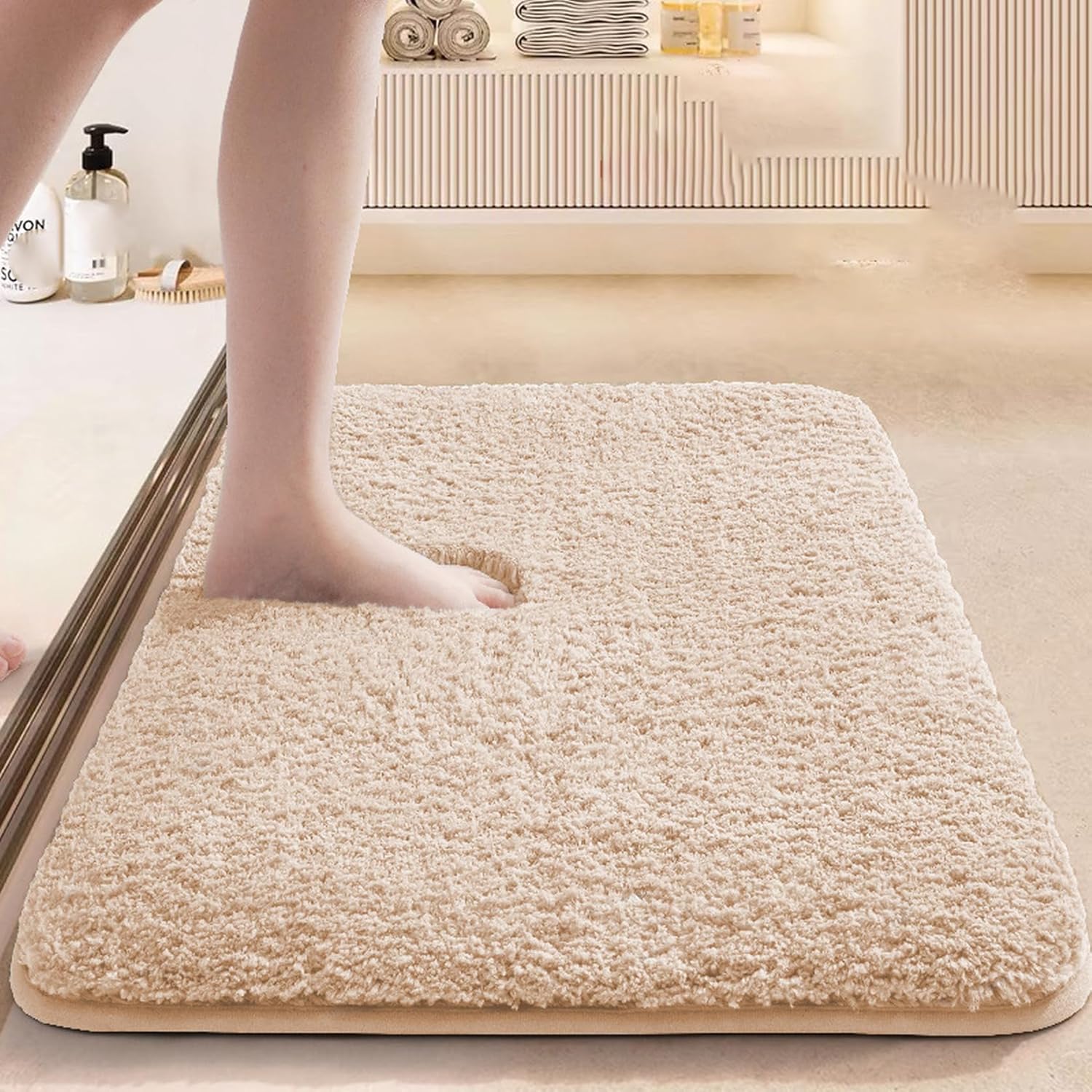 [DLAWF] バスマット ソフト 50*80cm お風呂 足拭き 足ふき 速乾 吸水 洗える 滑り止め 防カビ 抗菌 大判 軽い