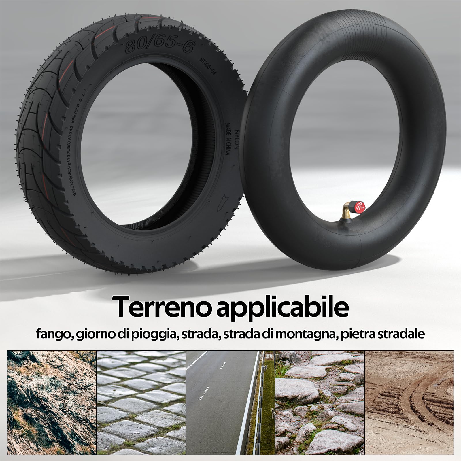 1PZ IT1-G8H Pneumatici e camera d'aria 10x3.0 80/65-6 90/65-6.5 255x80 Adatto per Dualtron VICTOR Luxury Eagle Speedway 4 Kugoo M4 M4 Pro Zero 10X Electric Scooters