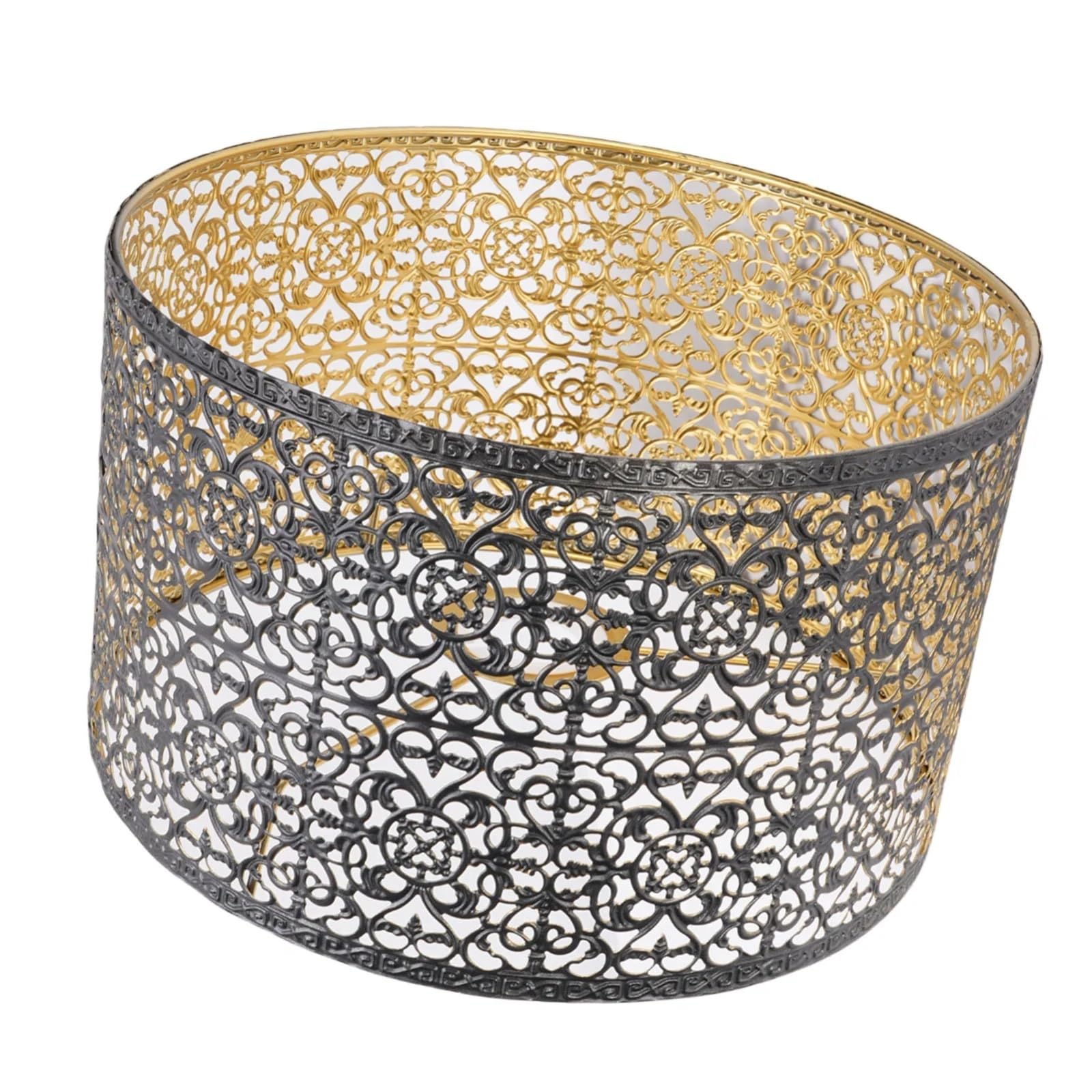 Metal Lamp Cover Replacement Lamp Shade Excellent Heat Dissipation E14 E27 Black and Gold Hollow Out Metal Lampshade Decorative for Wall