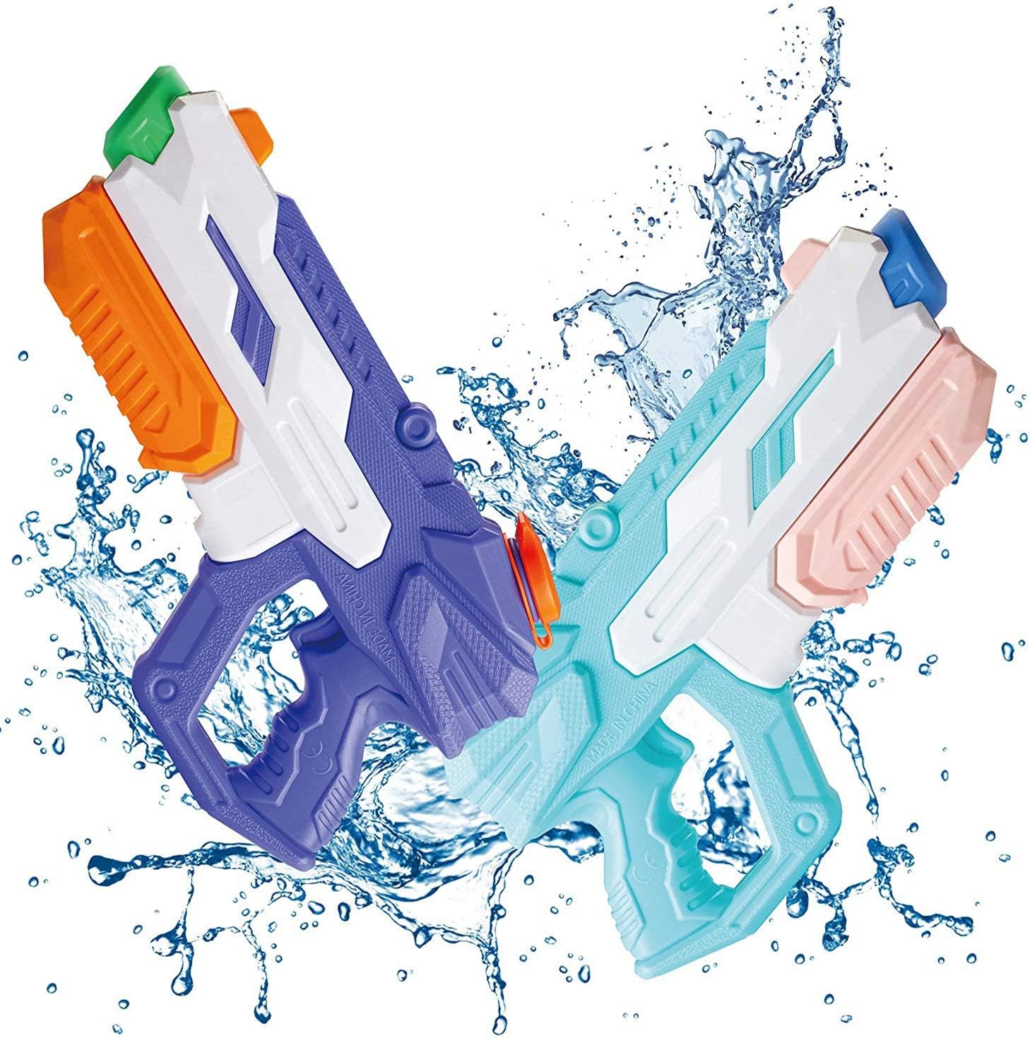 EONAR Water Guns for Kids & Adult , 2 Pack Super Squirt Guns, Water Soaker Blaster, 500CC High Capacity, 30 Feet Long Shooting Range(Light Green)