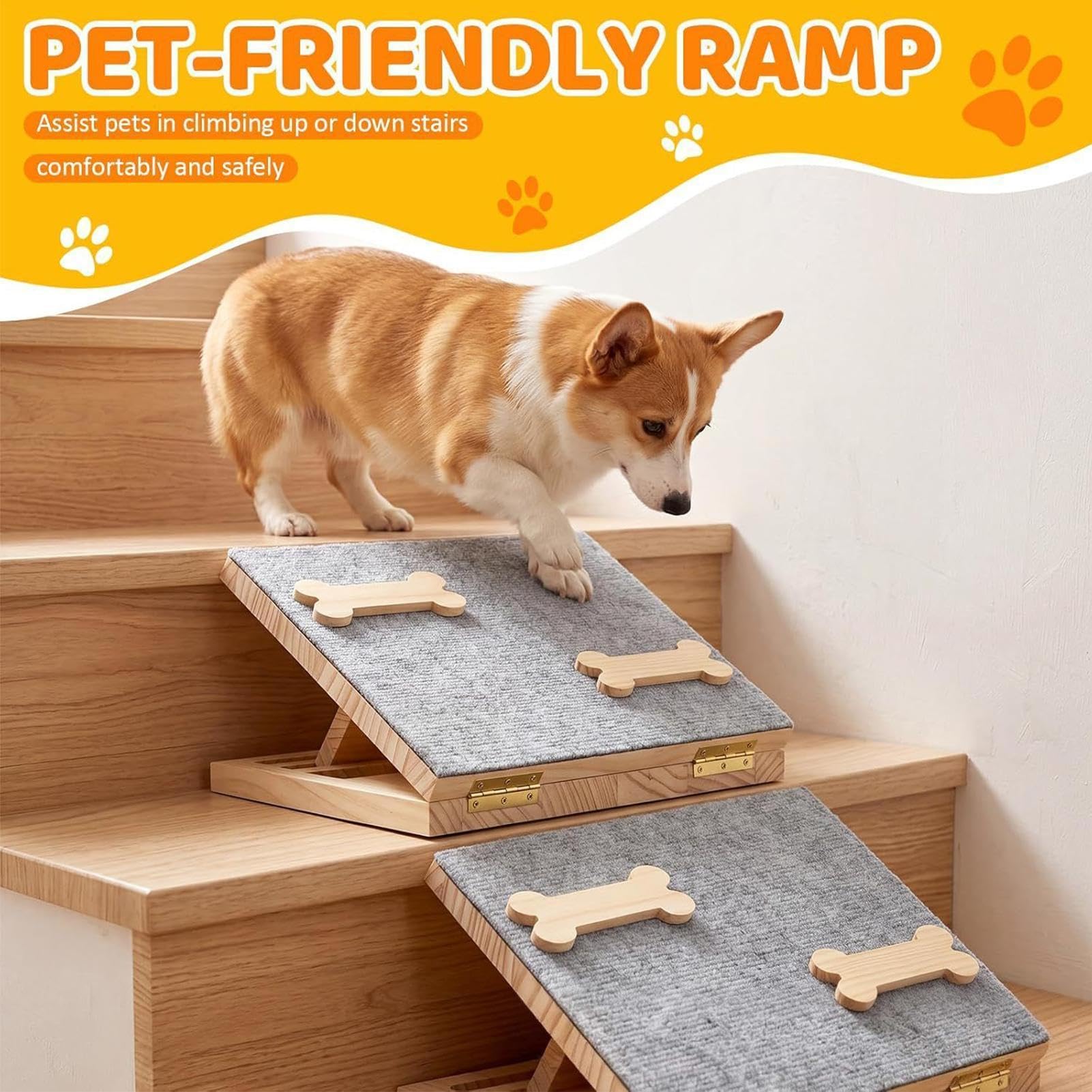 Rampa para escalones para Perros: escalones Ajustables para Subir Mascotas