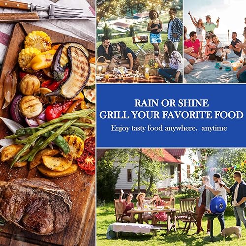 Miniatura 6 de Electric Grill, Techwood Indoor/Outdoor Electric BBQ Grill, 1600W Portable Removable Stand Grill with Adjustable Heat & Drip Tray, Double Layer