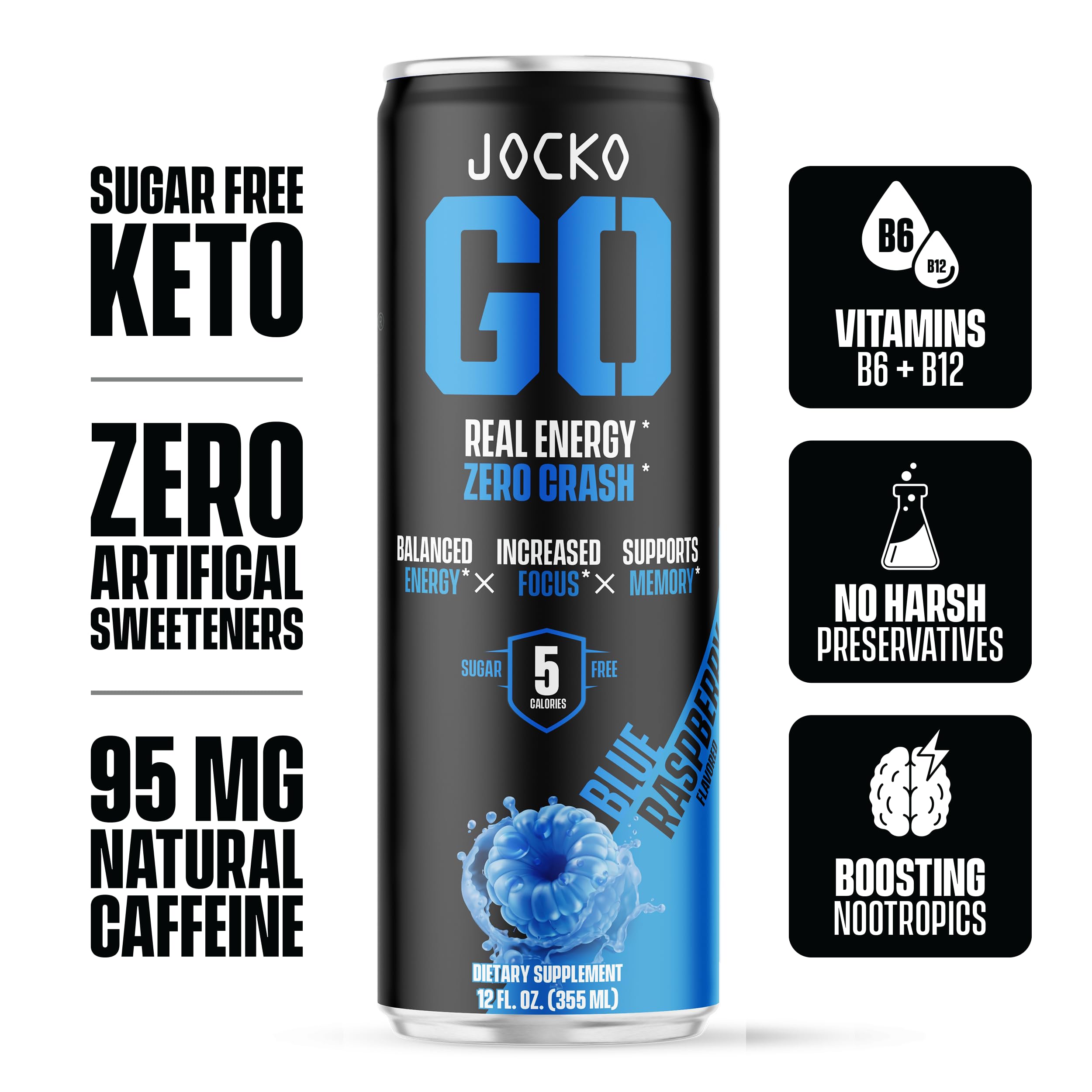 Jocko Fuel Blue Raspberry Energy Drink