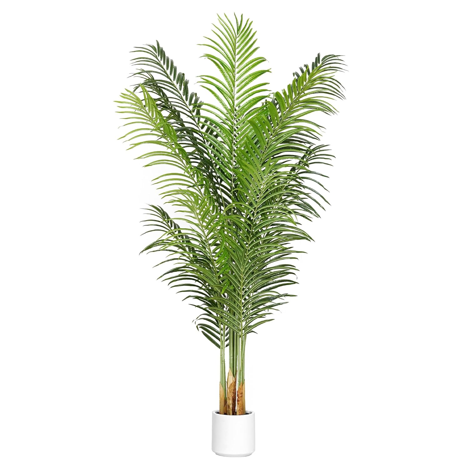 Artificial Palm Tree 6Ft Faux Silk Green Realistic Decorative Tall Fake Potted Plants Artificial for Bedroom Living Room