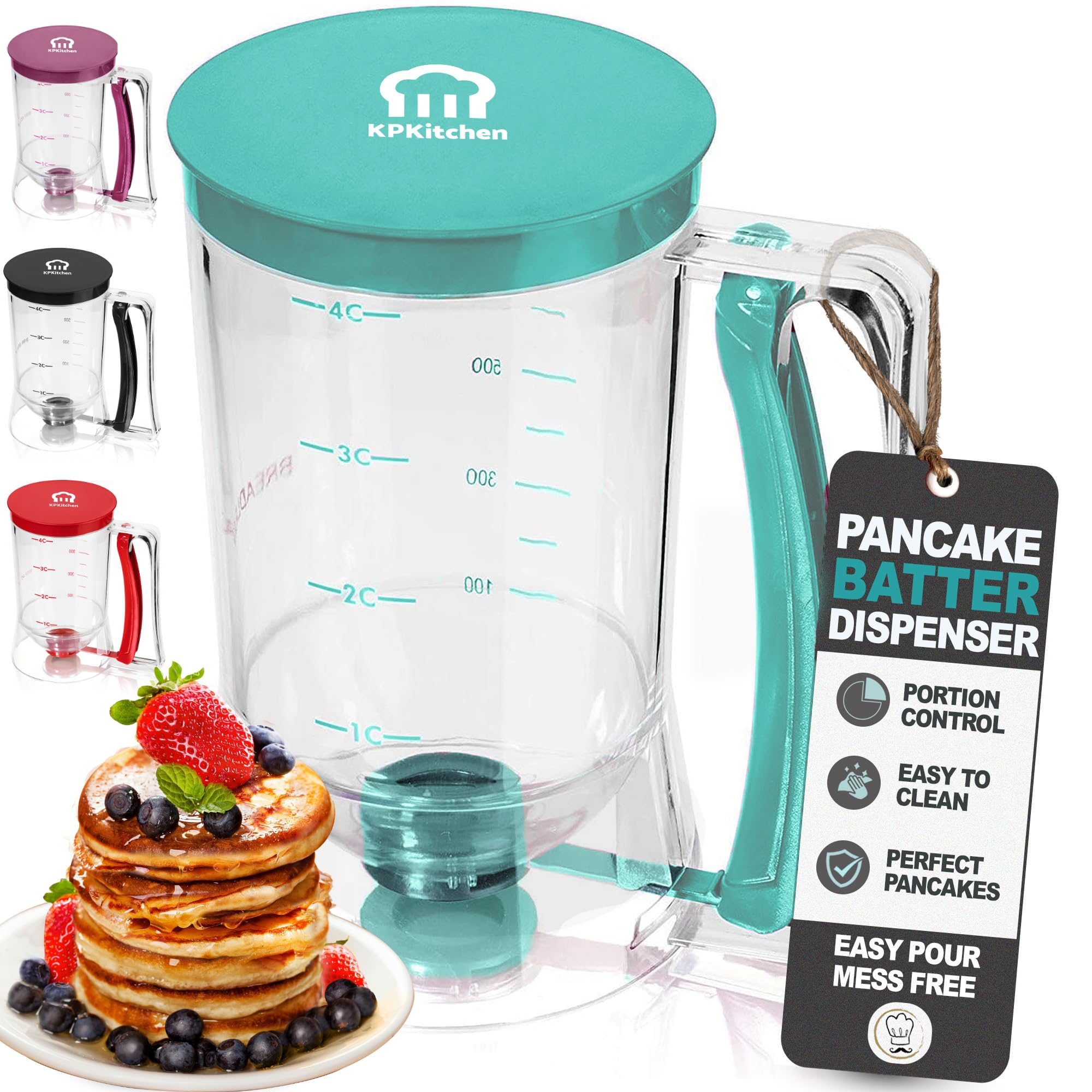 Pancake Batter Dispenser, Squeeze Handle for Pancakes, Waffles &amp; Cupcakes