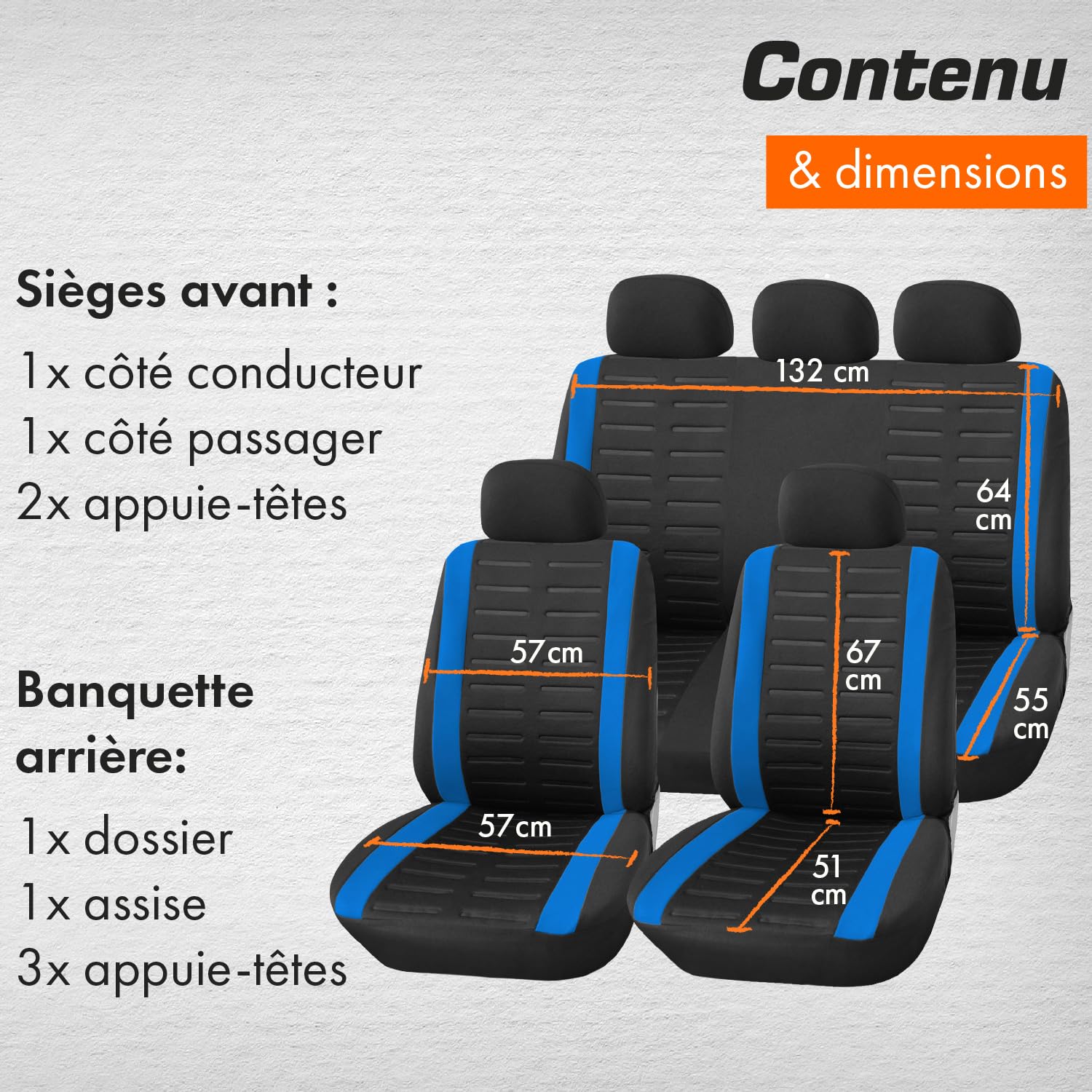 Demiawaking Housses De Sieges Voiture Cuir PU Ensemble De Housses Siège Auto Universel Couvre Sieges Pour Avant Et Arrière Couverture Protection De Siège Pour Cinq Sièges Papillon Noir (1pcs Gris