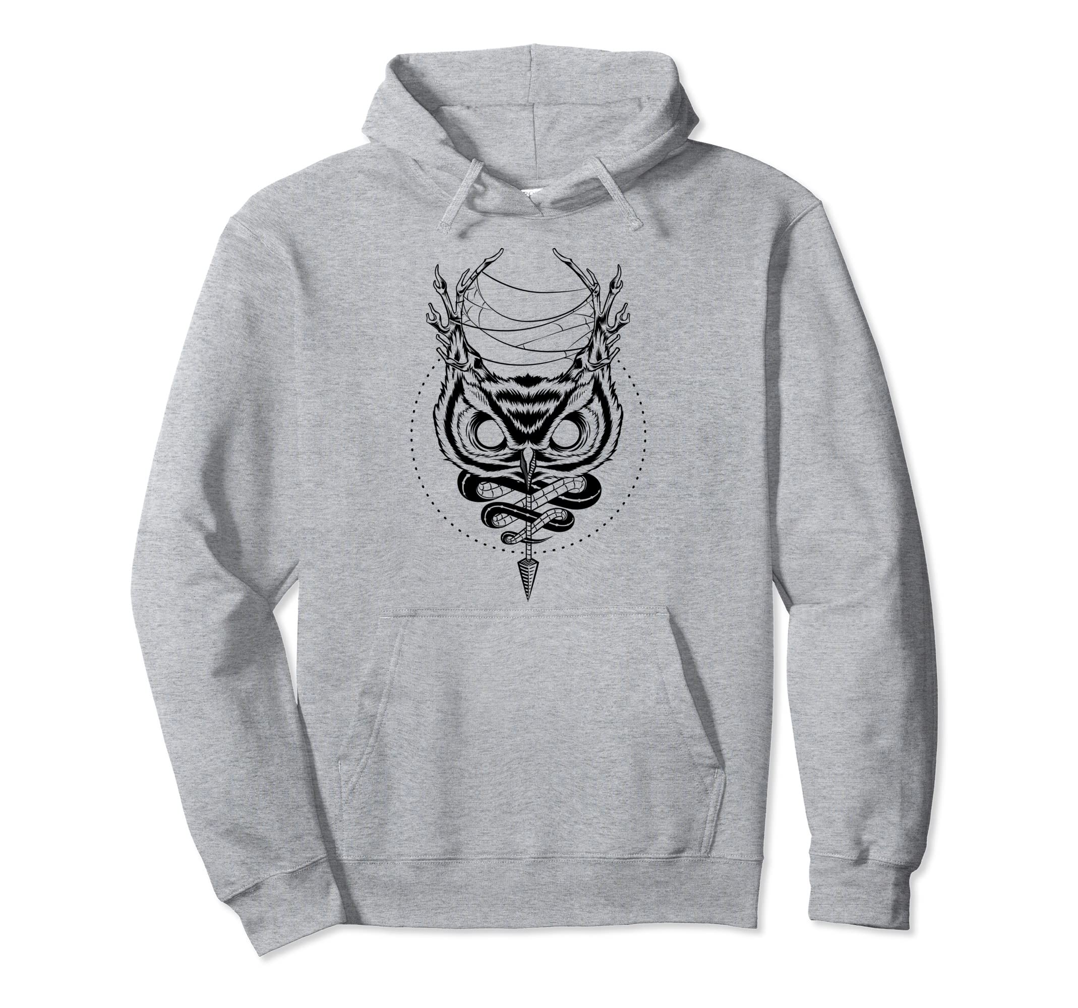Owl blackwork tattoo Pullover Hoodie