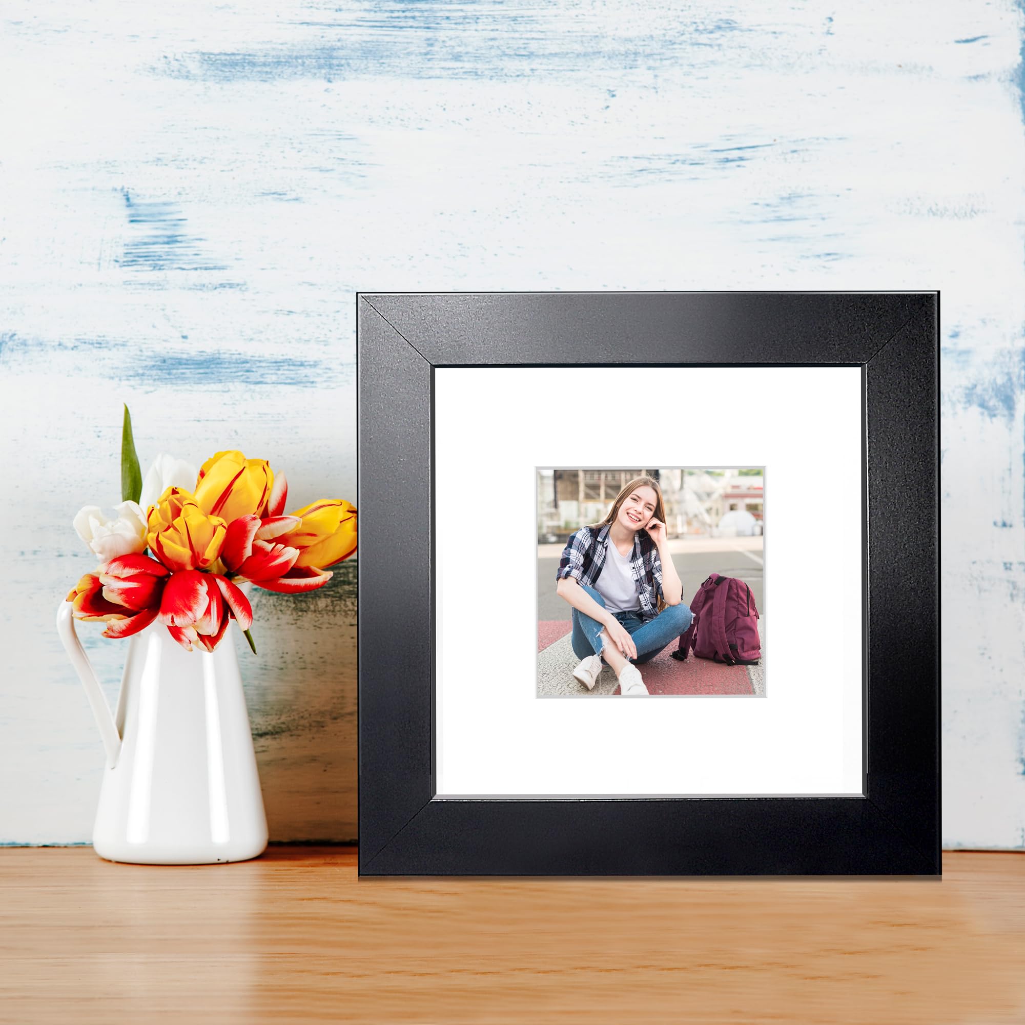 LaVie Home 6x6 Picture Frame Set of 3, Display Pictures 3x3 with