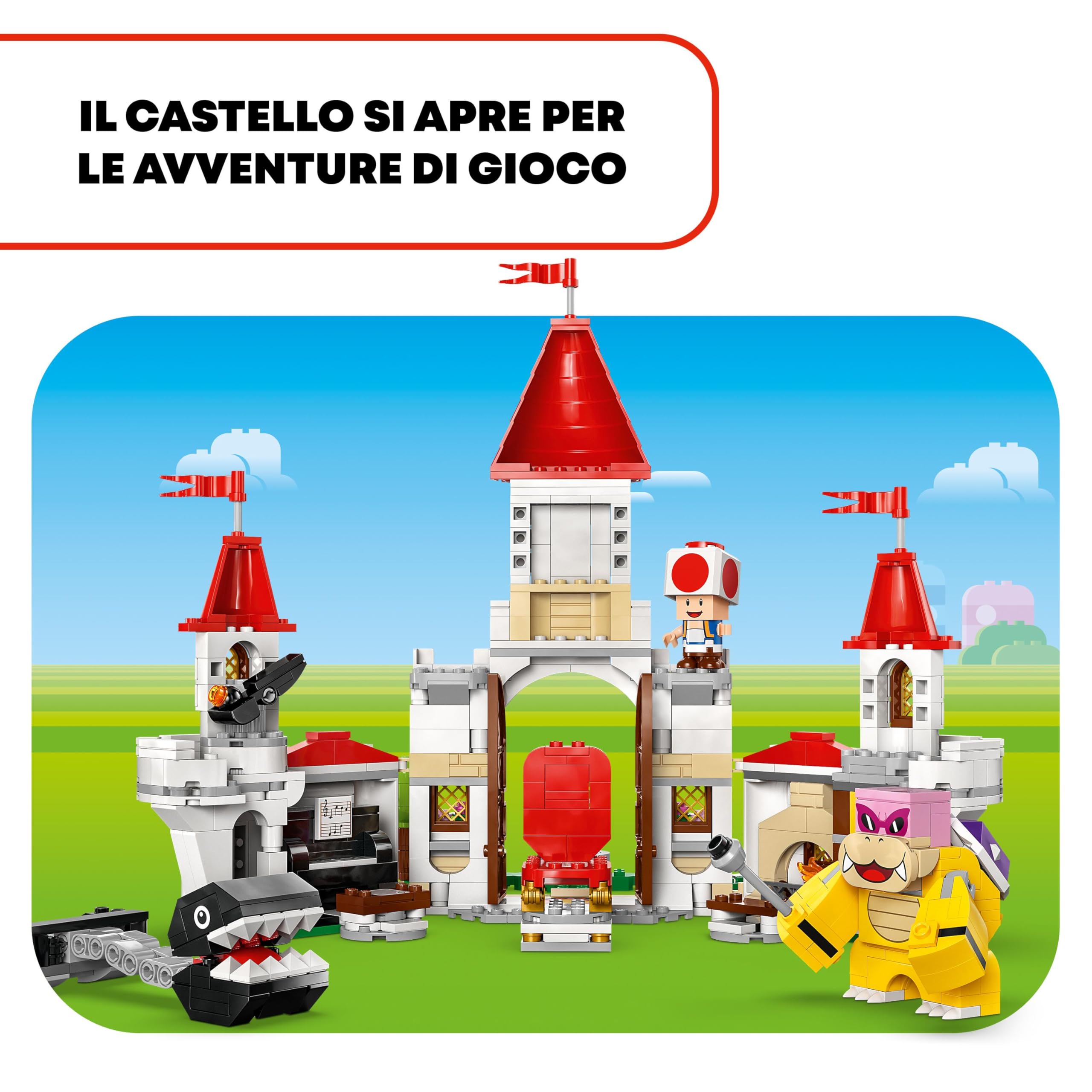 LEGO Super Mario Battaglia con Roy al Castello di Peach Giocattolo con Personaggi Nintendo, Torre e Catapulta, Giochi d'Avventura per Bambini e Bambine da 7 Anni, Idea Regalo di Compleanno 71435