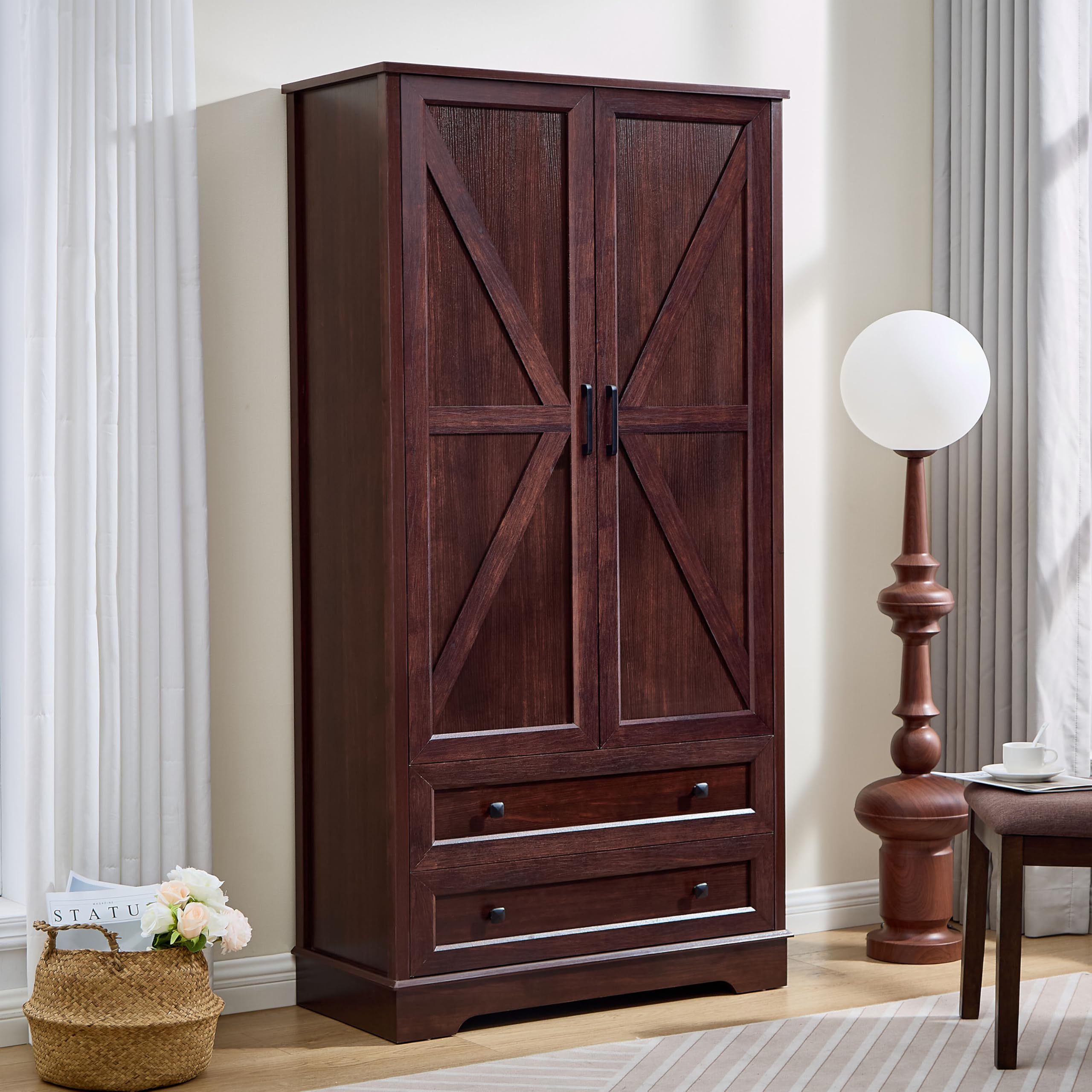 Amazon.com: SOOWERY Dresser for Bedroom, 71 Inches Wood Armoire