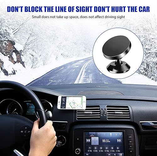 Miniatura 3 de 2 soportes magnéticos para teléfono, soporte magnético para teléfono con imán súper fuerte, rotación de 360° para tablero de instrumentos de