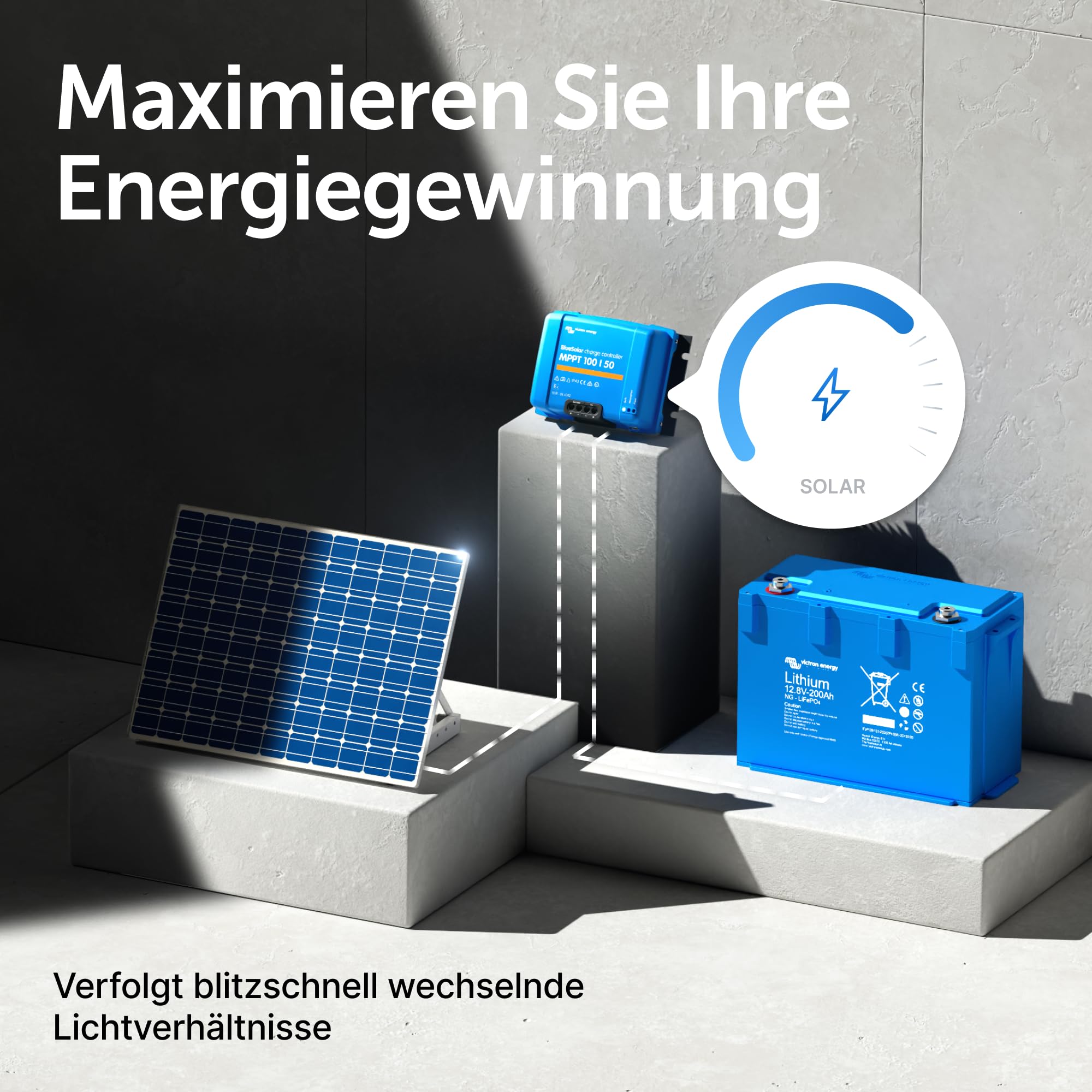 Victron Energy BlueSolar MPPT Laderegler - Solar Laderegler - 100V 50 Amp 12/24-Volt