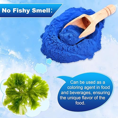 Miniatura 6 de Polvo de espirulina azul azul  1.41 onzas de colorante natural azul para alimentos, sin olor a pescado, extracto de ficocianina 100% vegano, polvo
