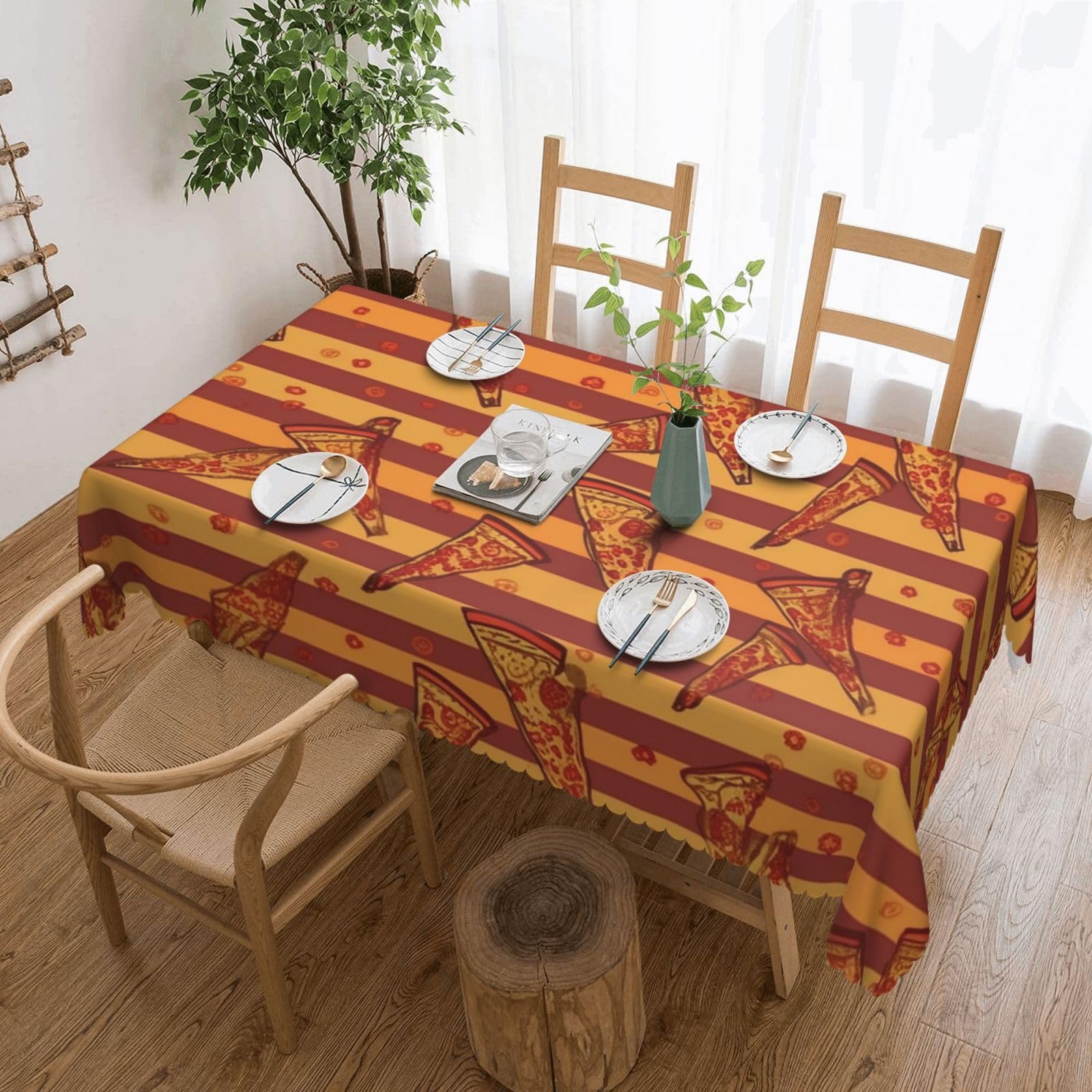 Nappe rectangulaire pour fête en extérieur ou cuisine familiale 137 x 183cm