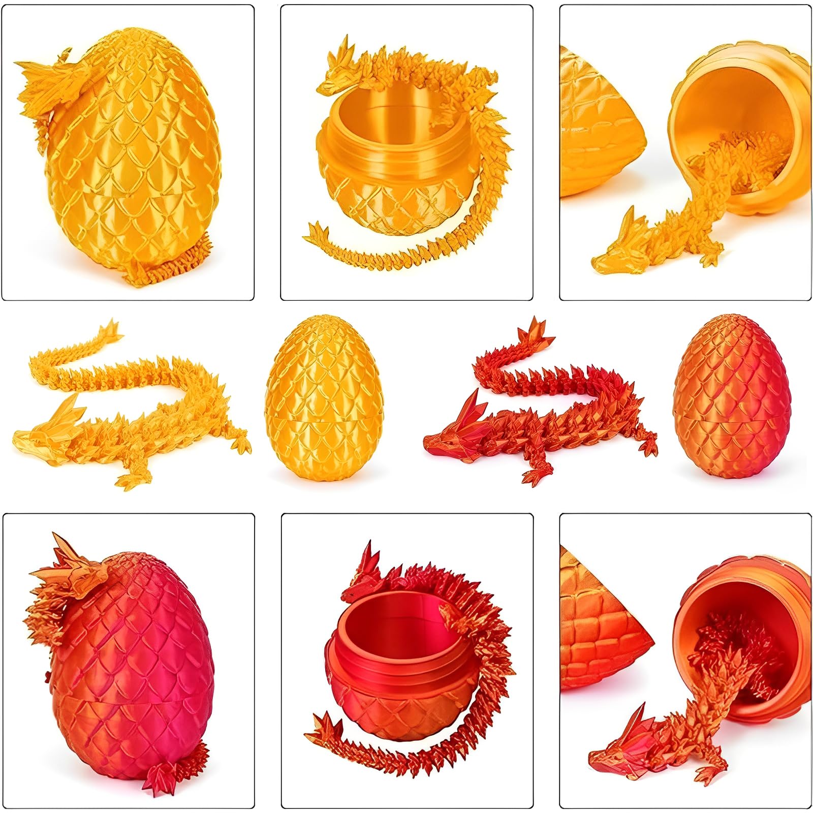 Uovo di drago in miniatura stampato in 3D - uovo di ananas da 8,5 cm