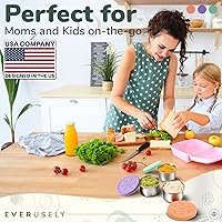 Vista 3 de Everusely Vasos para condimentos – Paquete de 3, 1.7 oz / 1.7 fl oz, brillantes, de acero inoxidable – Recipientes de condimentos con tapas