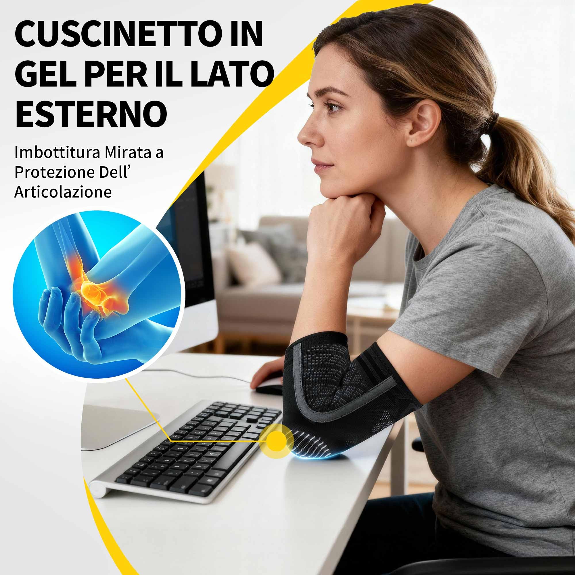 CAMBIVO 2x Tutore Epicondilite Gomito con Cuscinetto in Gel e Doppio Stabilizzatore, Gomitiera per Epicondilite Compressione, Gomitiere Palestra per Gomito del Tennista, Tendinite