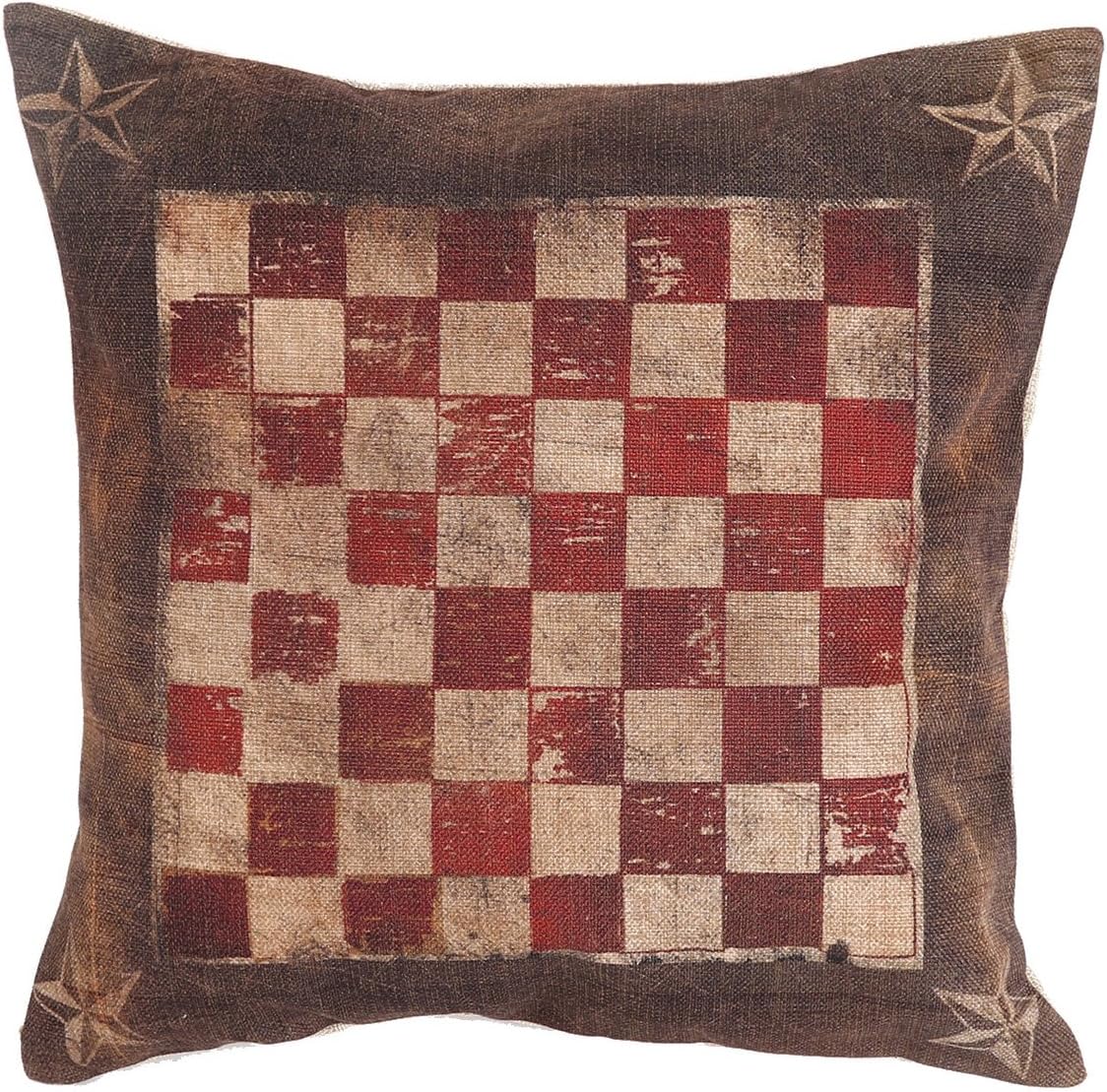 Uniquely Cotton Linen Pillowcase Home Decor Square Retro Chessboard Red White Checkered Throw Pillow Sham Cushion Cover 18" x 18"